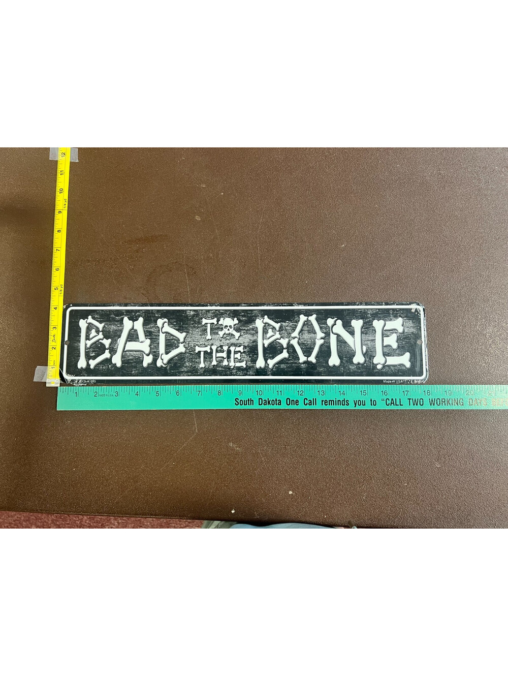 Bad to the Bone 4x18 Aluminum Metal Sign Skeleton Adult Humor Man Cave